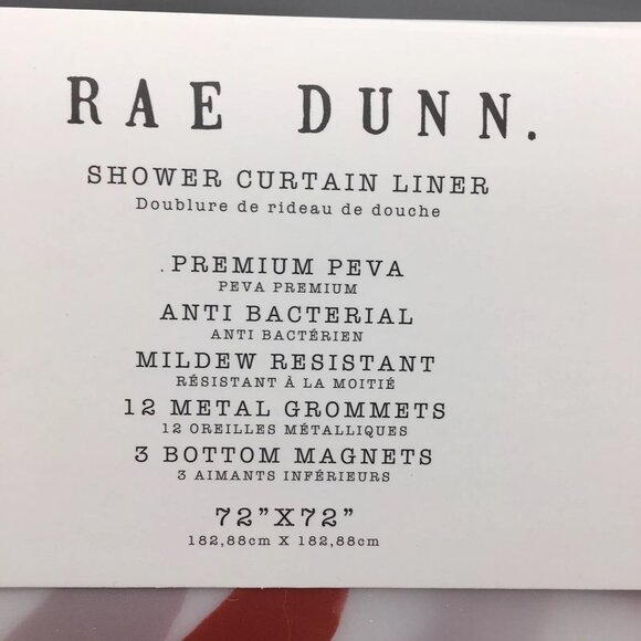 Rae Dunn Red Open Hearts LOVE Shower Curtain LINER Valentines Day Black LL NEW - Picture 8 of 10